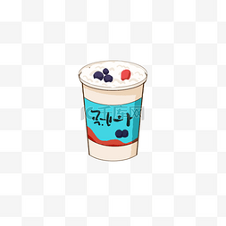 酸奶促销图片_剪贴风格蓝莓酸奶