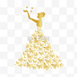 新娘抽象金色浪漫婚纱