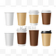 一次性咖啡杯。空白矢量模板热咖啡白纸杯。咖啡杯3d 模型的逼真插图