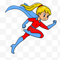 女超人卡通可爱奔跑