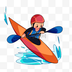 短袖划船图片_水上运动划船冒险男孩