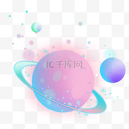 月亮蓝色图片_粉蓝色弥散星球