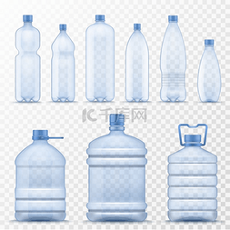 饮料碳酸图片_逼真的水瓶。