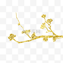 金粉图片_金箔鎏金植物花朵梅花