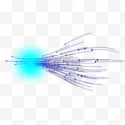 三维光纤抽象光效蓝色线条