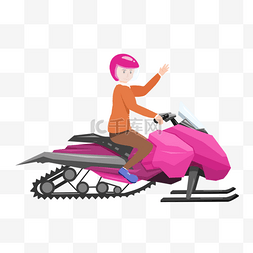 运动爱好者图片_雪地摩托车粉色骑行工具