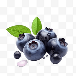 卡通手绘水果蓝莓