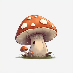 彩色夏季手绘蘑菇