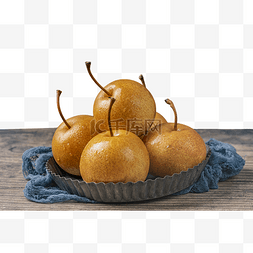 桌子上的水果梨子秋月梨
