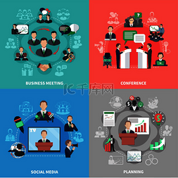 伙伴关系图片_商务会议22设计概念与社交媒体图