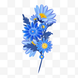 蓝色梦幻花朵装饰