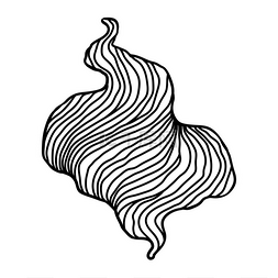 波浪线卷曲黑白纹理的单色条纹波