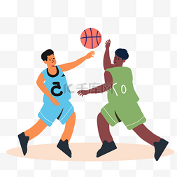 篮球对抗比赛运动人物插画