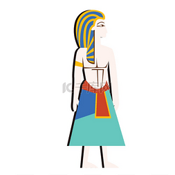 尼罗河图片_古埃及壁画艺术或壁画元素的卡通