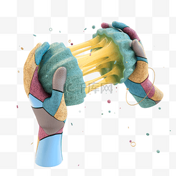 手势彩色3d立体抽象