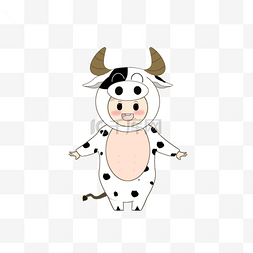 动物矢量插画小猪图片_动物服装孩子穿着角色扮演可爱奶