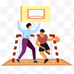篮球比赛运动人物插画
