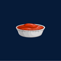 番茄酱辣辣椒酱隔离碗。