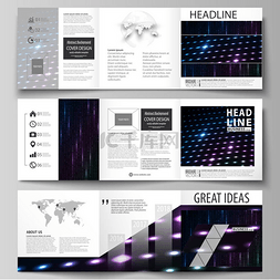 报告世界图片_三折方形设计小册子的业务模板集