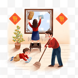 过年打扫卫生图片_新年春节打扫房子做家务