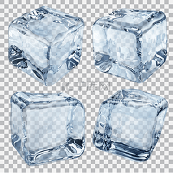 冰块图片_透明蓝色冰块