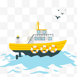 黄色旅游游轮轮船
