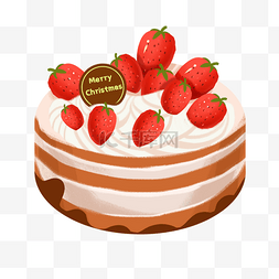 卡通草莓矢量图片_圣诞日本草莓奶油蛋糕