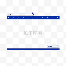 蓝色线条极简图片_极简克莱因蓝线条潮流装饰边框