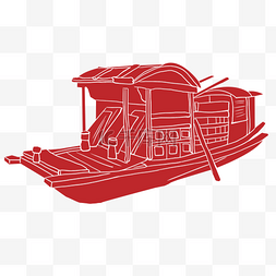 南湖红船党建剪纸红色
