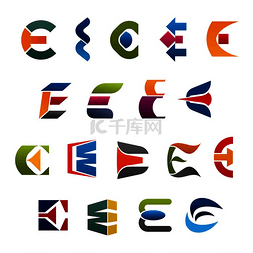 e字母素材图片_用于技术和公司标志设计的字母 E 