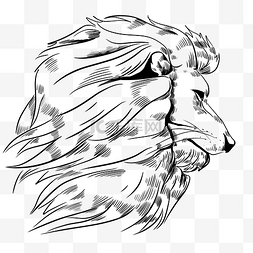狮子座连线图图片_线描动物狮子