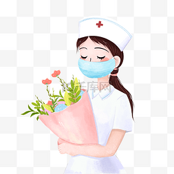 国际权益日海报图片_512国际护士节医护人员花手捧花