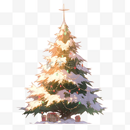 圣诞树扁平插画手绘免抠元素
