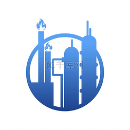 天然气管道图片_天然气工业隔离标识，生产天然蓝