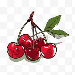 樱桃水果卡通图片_卡通风格水果元素