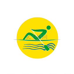 sport图标图片_Summer Olympic games logo rowing singles.