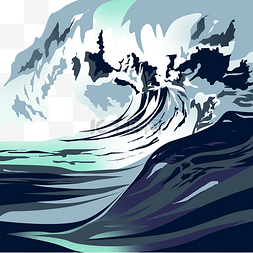 大海海啸自然灾害海浪海面浪花