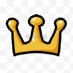 像素艺术游戏用品金色皇冠