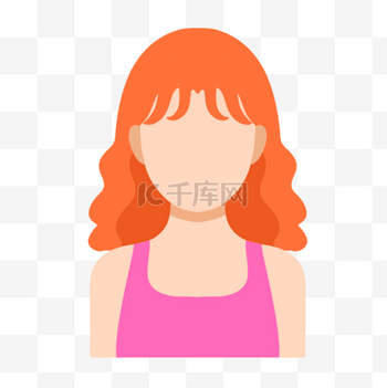 卡通头像毕业女生图片素材粉色运动上衣女生卡通人物头像