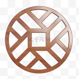 C4D立体中国古风雕花圆形门窗边框