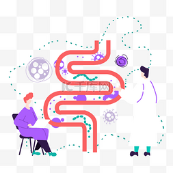 团队的力量图片_胃肠健康检查医疗扁平概念插画