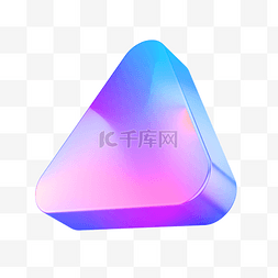 三角拉旗图片_彩色C4D立体酸性酷炫三角体几何元