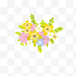 手植物植物花卉图片_小清新油画棒水粉花卉花朵