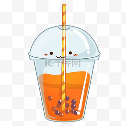 橙c图片_橙汁饮料透明杯子卡通图案