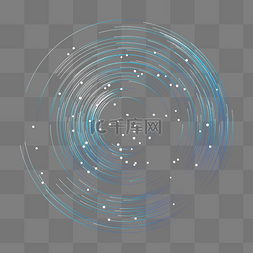 蓝色科技素材图片_商务科技圆形星轨线条圆形
