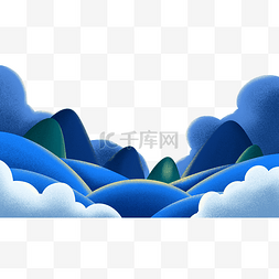 蓝色云彩云层山丘