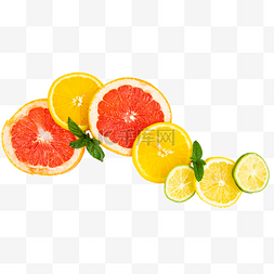 柠檬切片图片_西柚橙子柠檬切片