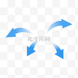 蓝色散开发散箭头科技商务