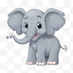 水果动物造型图片_卡通可爱小动物元素手绘大象