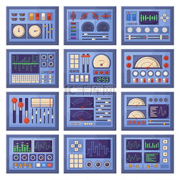 电气仪表板、带图表的控制面板、